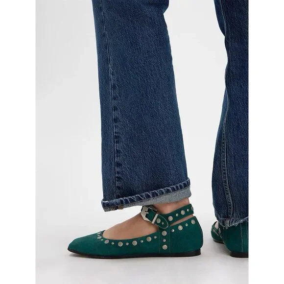Free People Women's Mystic Mary Jane Deep Teal Flats NWOB (MSRP 148) Size 6.5 - Picture 2 of 7